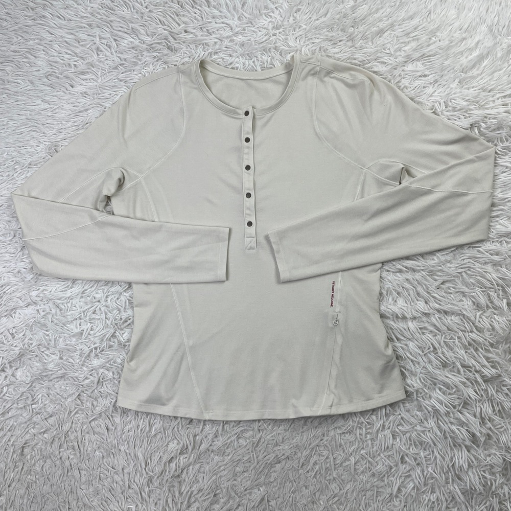 lululemon athletica Long Sleeve Henley Top in Bone